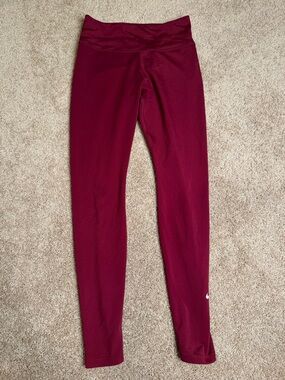 Nike Dri-FIT High Rise Leggings Burgundy Wine Athletic Workout Pants Size Small